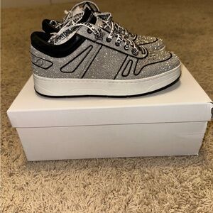Jimmy Choo Silver Glitter Sneakers